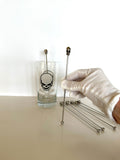 1980s Poison Swizzle Sticks Glass Set, Name Your Poison Barware