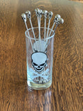1980s Poison Swizzle Sticks Glass Set, Name Your Poison Barware