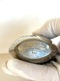 Vintage Flask, Small Oval Floral Etched 3 Ounce Flask, Antique Barware