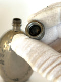 Vintage Flask, Small Oval Floral Etched 3 Ounce Flask, Antique Barware