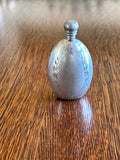 Vintage Flask, Small Oval Floral Etched 3 Ounce Flask, Antique Barware