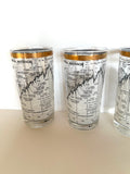 Cera Dow Jones Glasses 1958-1968, Stock Market, Set #2