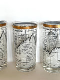 Cera Dow Jones Glasses 1958-1968, Stock Market, Set #2