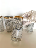 Cera Dow Jones Glasses 1958-1968, Stock Market, Set #2