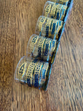 Georges Briard Snake Glasses, 1950s Gold Black Low Balls, Mid Century Glassware