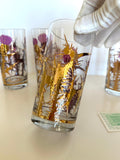 Purple Thistle Glasses Gregory Duncan, New Old Stock, Mid Century Glasses, MCM Glassware
