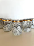 Vintage Dow Jones Glasses, Cera Stock Market Low Balls, MCM Glasses
