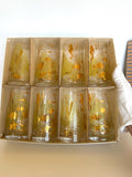Vintage Gold Seahorse Fish Glasses, Bartlett Collins, Mid Century Glassware, New Old Stock