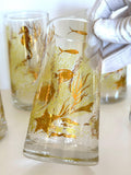 Vintage Gold Seahorse Fish Glasses, Bartlett Collins, Mid Century Glassware, New Old Stock