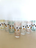 Fred Press Atomic Glasses, 1960s Atomic Glassware, Mid Century Retro Barware