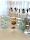 Fred Press Atomic Glasses, 1960s Atomic Glassware, Mid Century Retro Barware