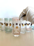 Fred Press Atomic Glasses, 1960s Atomic Glassware, Mid Century Retro Barware