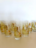 Vintage Gold Seahorse Fish Glasses, Bartlett Collins, Mid Century Glassware, New Old Stock