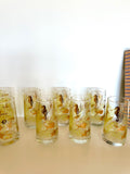 Vintage Gold Seahorse Fish Glasses, Bartlett Collins, Mid Century Glassware, New Old Stock