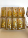 Vintage Gold Seahorse Fish Glasses, Bartlett Collins, Mid Century Glassware, New Old Stock
