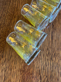 Vintage Gold Seahorse Fish Glasses, Bartlett Collins, Mid Century Glassware, New Old Stock