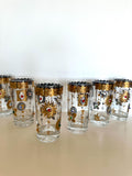 Culver Jeweled Highball Glasses, Charm Bracelet Pattern, Mid Century Glassware