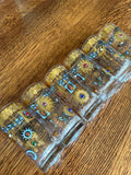 Culver Jeweled Highball Glasses, Charm Bracelet Pattern, Mid Century Glassware