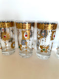 Culver Jeweled Highball Glasses, Charm Bracelet Pattern, Mid Century Glassware
