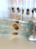 Fred Press Atomic Glasses, 1960s Atomic Glassware, Mid Century Retro Barware