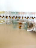Fred Press Atomic Glasses, 1960s Atomic Glassware, Mid Century Retro Barware