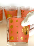 Vintage Atomic Glasses | Fred Press Eclipse Starburst Lowballs | Atomic Glassware