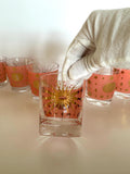 Vintage Atomic Glasses | Fred Press Eclipse Starburst Lowballs | Atomic Glassware