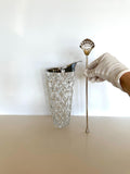 Heavy Crystal Martini Mixer Pitcher, Scalloped Muddler Spoon, xxx