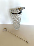 Heavy Crystal Martini Mixer Pitcher, Scalloped Muddler Spoon, xxx