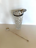 Heavy Crystal Martini Mixer Pitcher, Scalloped Muddler Spoon, xxx