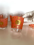 Vintage Atomic Glasses | Fred Press Eclipse Starburst Lowballs | Atomic Glassware