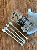 Georges Briard Mix Your Poison Glass | Jeweled Skull Swizzle Sticks | Name Your Poison Glassware