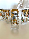 Culver Jeweled Highball Glasses, Charm Bracelet Pattern, Mid Century Glassware