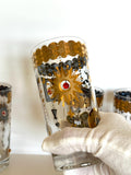 Culver Jeweled Highball Glasses, Charm Bracelet Pattern, Mid Century Glassware