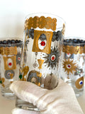 Culver Jeweled Highball Glasses, Charm Bracelet Pattern, Mid Century Glassware