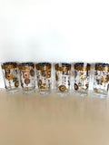 Culver Jeweled Highball Glasses, Charm Bracelet Pattern, Mid Century Glassware
