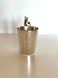 Napier Two-Fingers Jigger | Silver-Plated Figural Shot Glass | Vintage Barware Measure