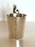 Napier Two-Fingers Jigger | Silver-Plated Figural Shot Glass | Vintage Barware Measure
