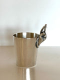Napier Two-Fingers Jigger | Silver-Plated Figural Shot Glass | Vintage Barware Measure