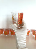 Vintage Atomic Glasses | Fred Press Eclipse Starburst Lowballs | Atomic Glassware