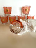 Vintage Atomic Glasses | Fred Press Eclipse Starburst Lowballs | Atomic Glassware