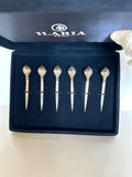 Sterling Silver Cocktail Picks, Art Deco Martini Picks, Ilaria Peru, Vintage Barware Gift