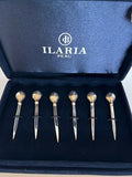 Sterling Silver Cocktail Picks, Art Deco Martini Picks, Ilaria Peru, Vintage Barware Gift