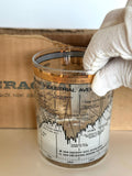 Vintage Dow Jones Glasses, Cera Stock Market Glassware Set of 8 | New Old Stock