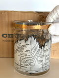 Vintage Dow Jones Glasses, Cera Stock Market Glassware Set of 8 | New Old Stock