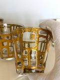 Culver Glasses | Gold Abstract Brutalist Pattern | Mid Century Glassware | Brutalist Barware
