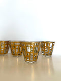 Culver Glasses | Gold Abstract Brutalist Pattern | Mid Century Glassware | Brutalist Barware