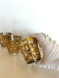Culver Glasses | Gold Abstract Brutalist Pattern | Mid Century Glassware | Brutalist Barware