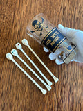 Georges Briard Mix Your Poison Glass | Jeweled Skull Swizzle Sticks | Name Your Poison Glassware