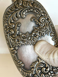 Vintage Art Nouveau Flask | Floral Embossed Silver-Plated Flask 1930s | Barware